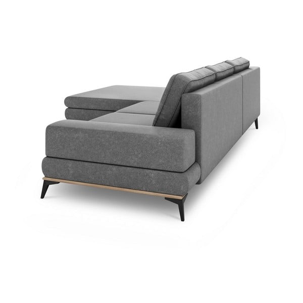Pelēks izvelkamais stūra dīvāns ar veļas kasti Windsor & Co Sofas Planet, kreisais stūris-image-4