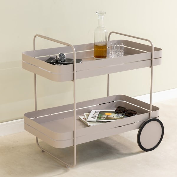 Metāla servēšanas galdiņš uz riteņiem 74x42 cm Gin & Trolley – Spinder Design-image-1
