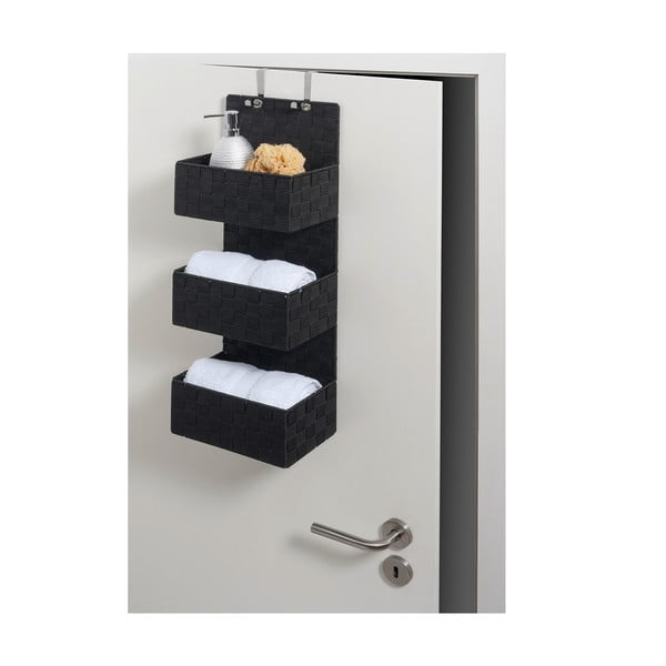 Melns trīskāršs vannas istabas organizators Wenko Adria-image-2