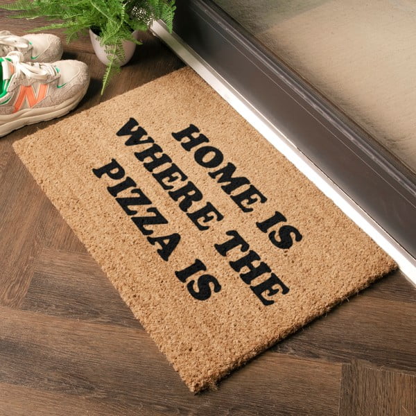 Kokosšķiedras kājslauķis 40x60 cm Home Is Where the Pizza Is – Artsy Doormats-image-1