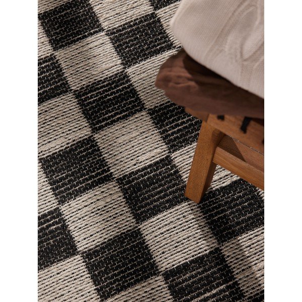 Melns/krēmkrāsas ar rokām darināts celiņa paklājs no džutas maisījuma 80x200 cm Rex – Hanse Home-image-2