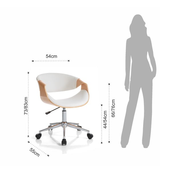 Balts/dabīga toņa mākslīgās ādas biroja krēsls Visby – Tomasucci-image-4