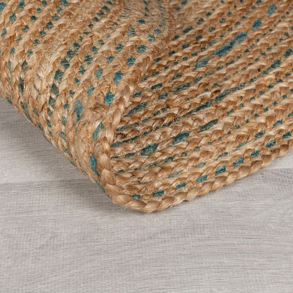 Zils/dabīga toņa džutas apaļš paklājs ø 133 cm Capri – Flair Rugs-image-3