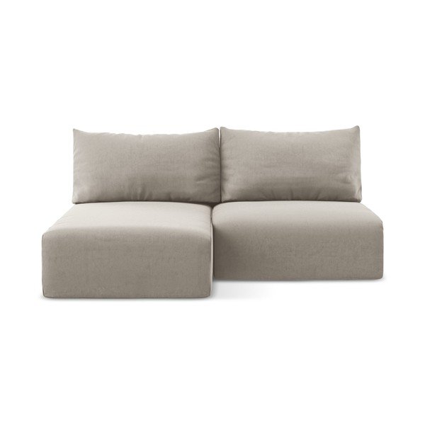 Pelēkbrūns samta salokāms stūra dīvāns ar uzglabāšanas vietu (ar kreiso stūri/ar zvilni) Kalena – Makamii