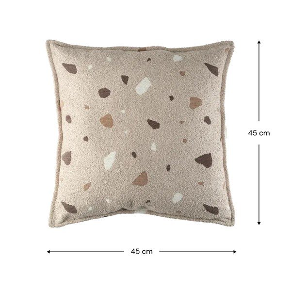 Gaiši brūns bērnu dīvāna spilvens no buklē/šenila auduma Terrazzo Block – Wigiwama-image-2