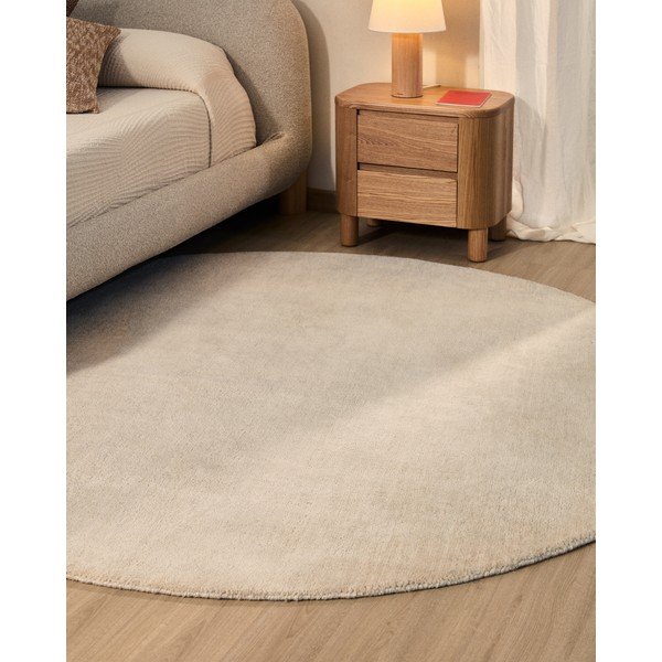 Krēmkrāsas apaļš paklājs ø 200 cm Empuries – Kave Home-image-2