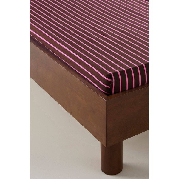 Rozā/brūns palags no organiskās kokvilnas  ar gumiju 90x200 cm Sima – Jotex-image-1