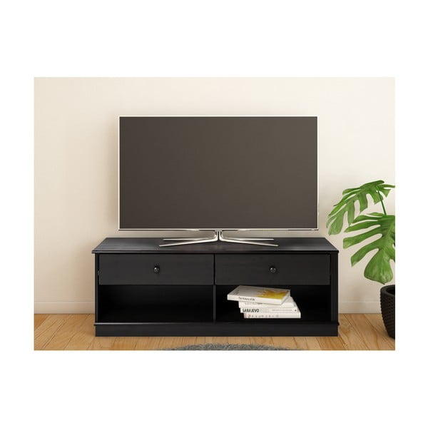 Tumši brūns priedes masīvkoka TV galdiņš 137x47 cm Anita – Støraa-image-1