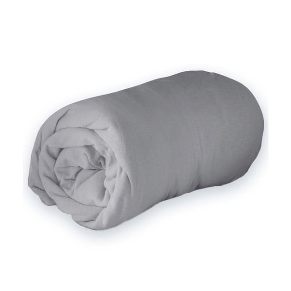 Gaiši pelēks trikotāžas palags ar gumiju 90x190 cm Jersy – douceur d'intérieur-image-3