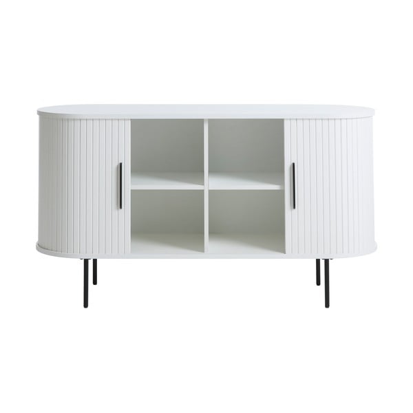 Balta kumode ar bīdāmām durvīm 120x76x45 cm Nola – Unique Furniture-image-3
