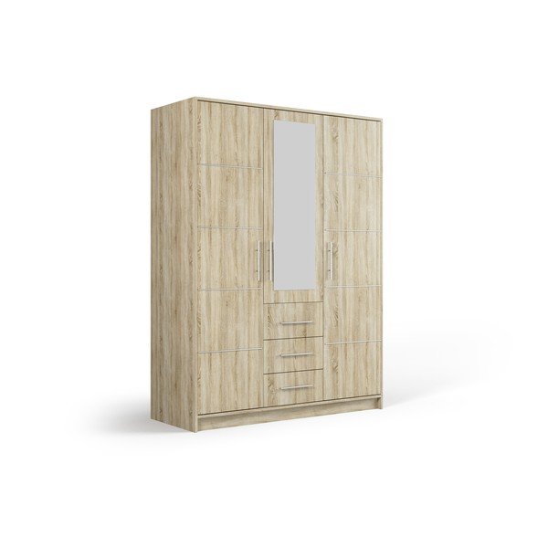 Ozolkoka imitācijas skapis ar spoguli 147x200 cm Derry – Cosmopolitan Design-image-2