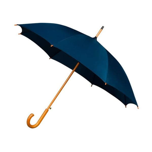 Zils lietussargs ar koka rokturi Ambiance Wooden, ⌀ 102 cm