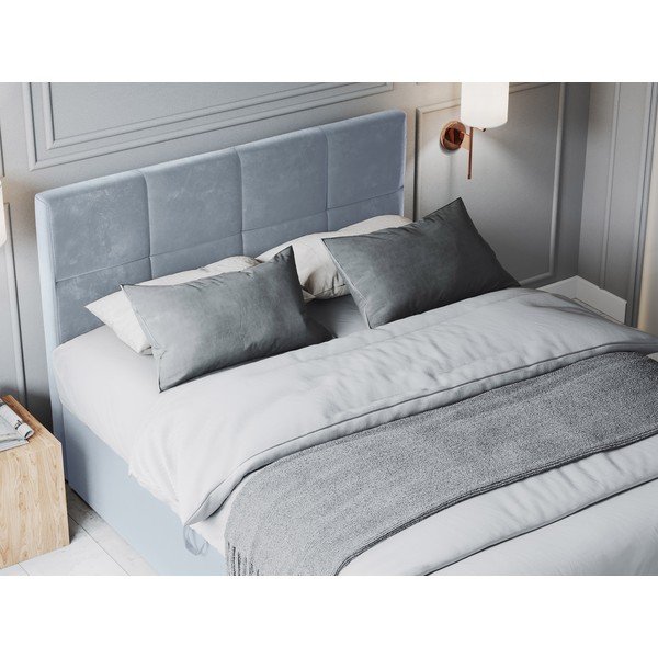 Gaiši zila samta divguļamā gulta Mazzini Beds Mimicry, 160 x 200 cm-image-1