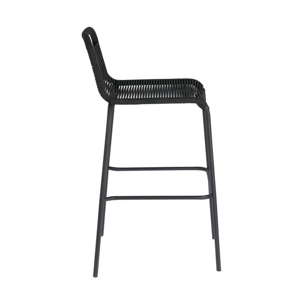 Melns bāra krēsls ar tērauda konstrukciju Kave Home Glenville, augstums 74 cm-image-2