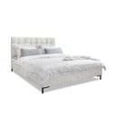 Krēmkrāsas polsterēta divvietīga gulta ar redelēm 160x200 cm Eve – Miuform