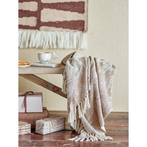 Gaiši brūns pleds 130x160 cm Gabriela – Bloomingville-image-1