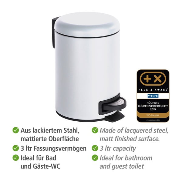 Balts atkritumu grozs Wenko Leman, 3 l-image-3