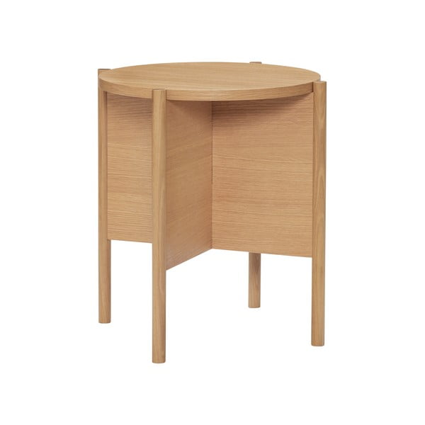 Apaļš sānu galdiņš ar ozolkoka imitāciju ø 45 cm Heritage – Hübsch