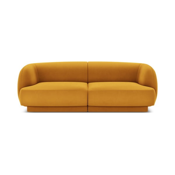 Sinepju dzeltens samta dīvāns 184 cm Miley  – Micadoni Home