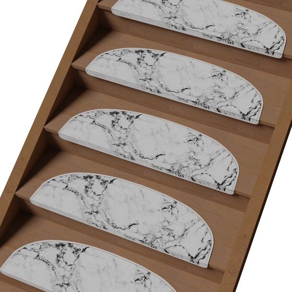 Balti kāpņu paklāji (16 gab.) 20x65 cm Marble Dream – Vitaus-image-1