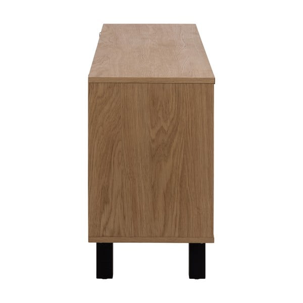 Melna zema kumode ar ozolkoka imitāciju 150x71 cm Brighton – Actona-image-4