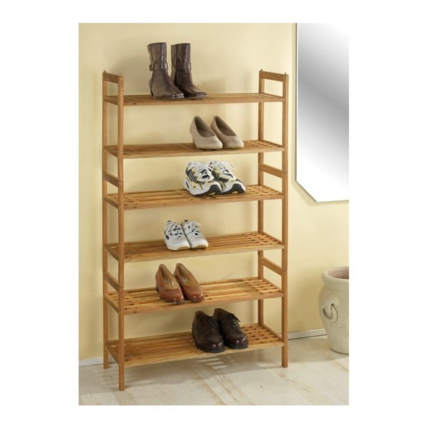 Dabīga toņa valrieksta masīvkoka apavu plaukts Norway – Wenko-image-2