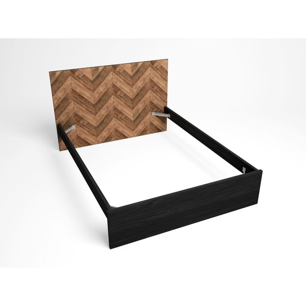 Melna/dabīga toņa divvietīga gulta 160x200 cm Gio – Marckeric-image-4