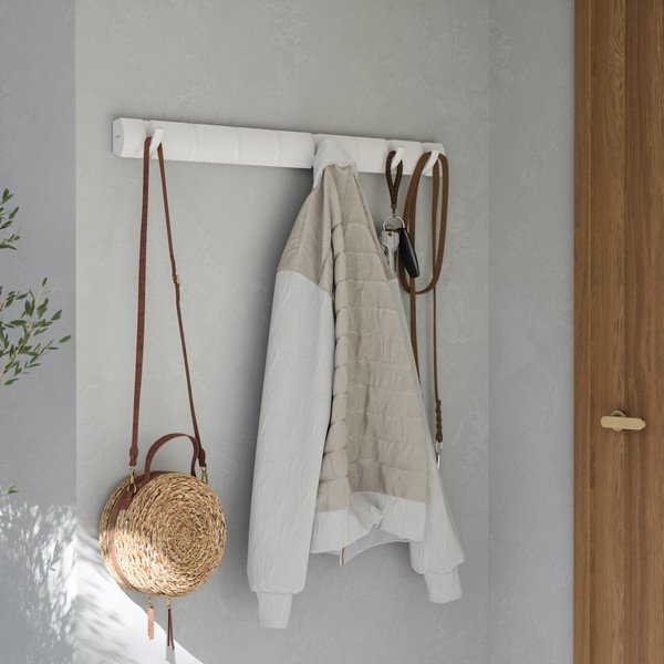 Matēti balts priedes masīvkoka sienas pakaramais 81 cm Flip – Umbra-image-1