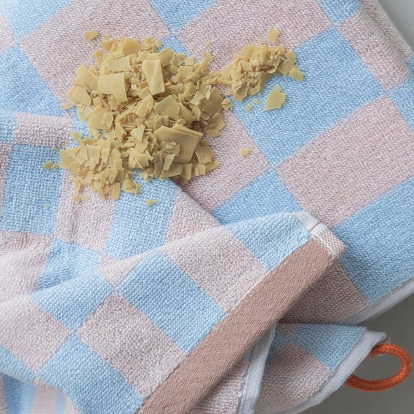 Zils/rozā organiskās kokvilnas vannas dvielis 70x133 cm Retro – Mette Ditmer Denmark-image-3