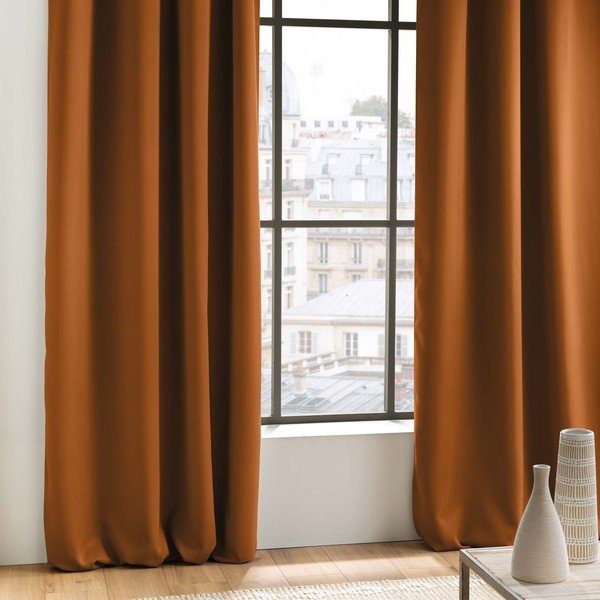 Terakotas oranžs gaismu necaurlaidīgs aizkars 135x240 cm Occult – douceur d'intérieur-image-1