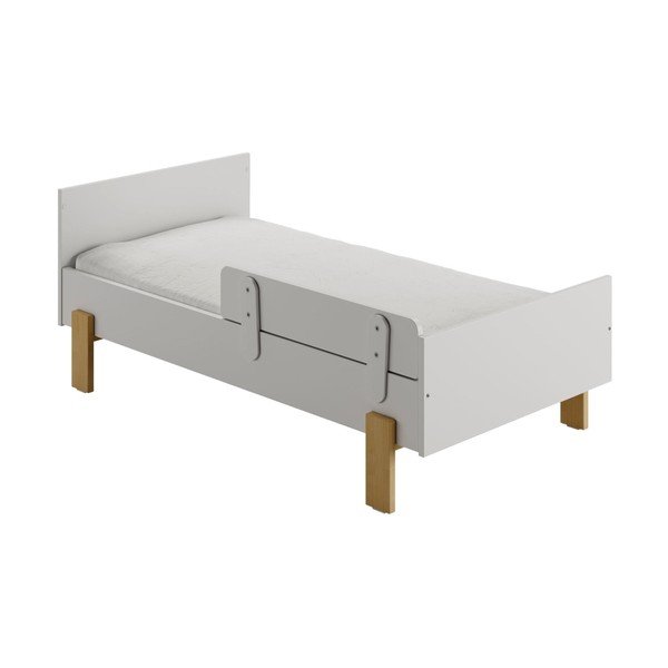 Gaiši pelēka bērnu gultiņa 70x140 cm Cube – Pinio-image-3