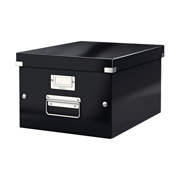 Melna kartona uzglabāšanas kaste ar vāku 28x37x20 cm Click&Store – Leitz