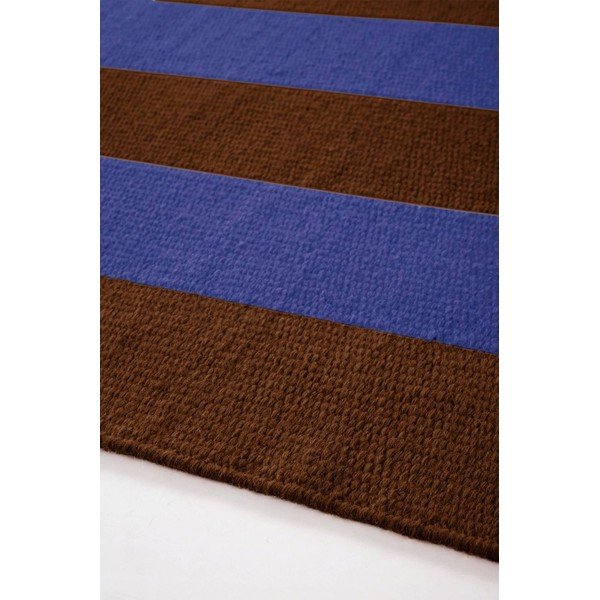 Zils/brūns ar rokām darināts celiņa paklājs no vilnas maisījuma 80x200 cm Sissel – Jotex-image-2