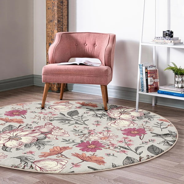 Mazgājams robotu putekļu sūcējiem piemērots apaļš paklājs ø 80 cm Comfort – Mila Home-image-1