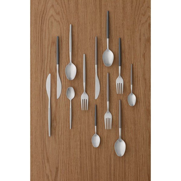 Tumši pelēks/sudraba krāsas nerūsējošā tērauda galda piederumi (16 gab.) Maxime – Blomus-image-1