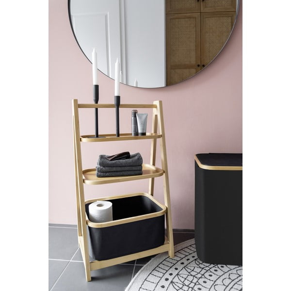 Melns/dabīga toņa bambusa vannas istabas plaukts 44x80 cm Ecori – Wenko-image-3