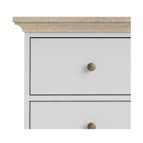 Balta kumode ar ozolkoka imitāciju Tvilum Paris, 96 x 140 cm-image-1