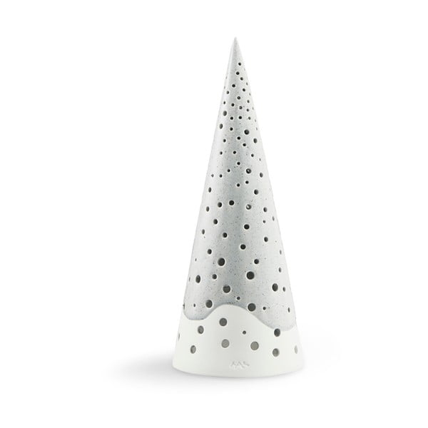 Pelēks kaula porcelāna Ziemassvētku svečturis Kähler Design Nobili, augstums 25,5 cm
