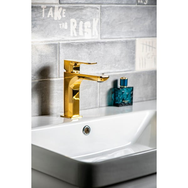 Zelta krāsas stāvošs jaucējkrāns izlietnei Spy – Sapho-image-1