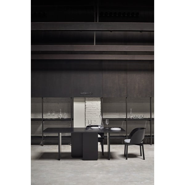 Melns ēdamgalds ar oša finieri Teulat Arq, 200 x 100 cm-image-1