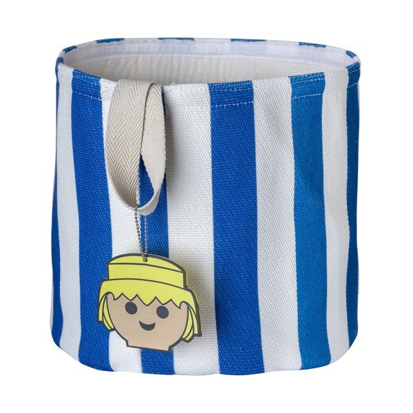Zils tekstila bērnu rotaļlietu grozs ø 30x28 cm Stripes – Playmobil-image-2