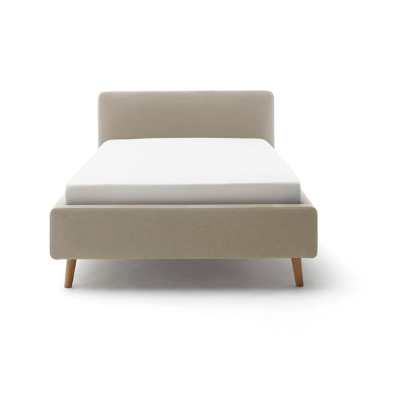 Gaiši brūna polsterēta vienvietīga gulta bez režģa 120x200 cm Mattis – Meise Möbel-image-4