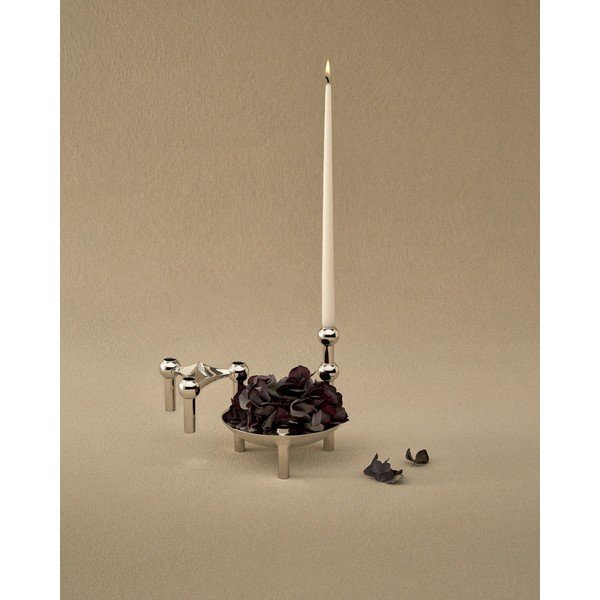 Spīdīgas sudraba krāsas metāla vāze (augstums 10 cm) Nagel – STOFF Nagel-image-2