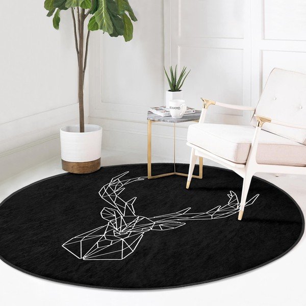 Melns mazgājams robotu putekļu sūcējiem piemērots apaļš paklājs ø 100 cm Comfort – Mila Home-image-2