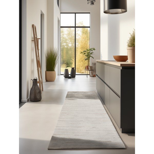 Gaiša dabīga toņa divpusējs/ar rokām darināts celiņa paklājs no džutas maisījuma 80x200 cm Dhaka – Hanse Home-image-1