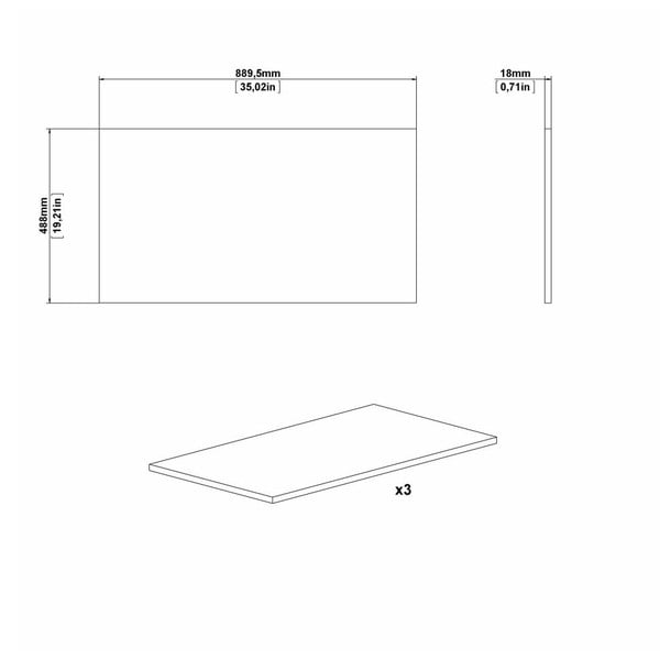 Papildu plaukti drēbju skapim (3 gab.) (platums 89 cm) Verona – Tvilum-image-2