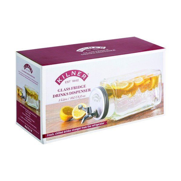 Stikla dzērienu dozators Kilner ledusskapim, 3 l-image-1