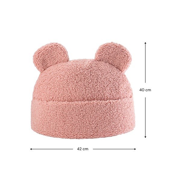 Rozā bērnu dīvāna spilvens no buklē auduma Teddy Pouch – Wigiwama-image-2