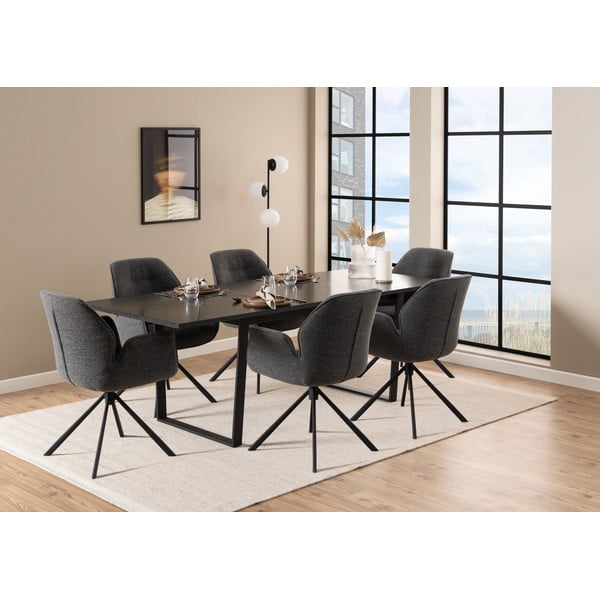 Tumši pelēks polsterēts ēdamistabas krēsls Aura – Actona-image-3