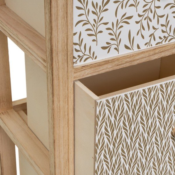 Dabīga toņa paulonijas masīvkoka augsta kumode 34x78 cm – Casa Selección-image-1